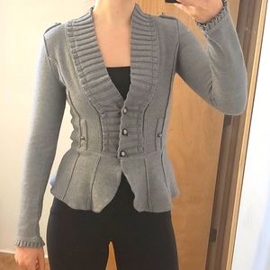 White House Black Market grey cardigan.